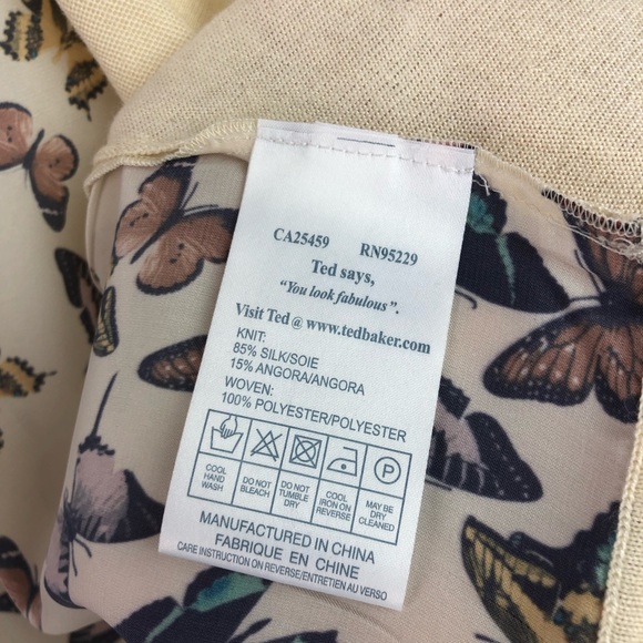 Ted Baker Mandey Butterfly Print Draped Cardigan - Picture 6 of 8